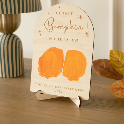 my first halloween decor bump print plaque