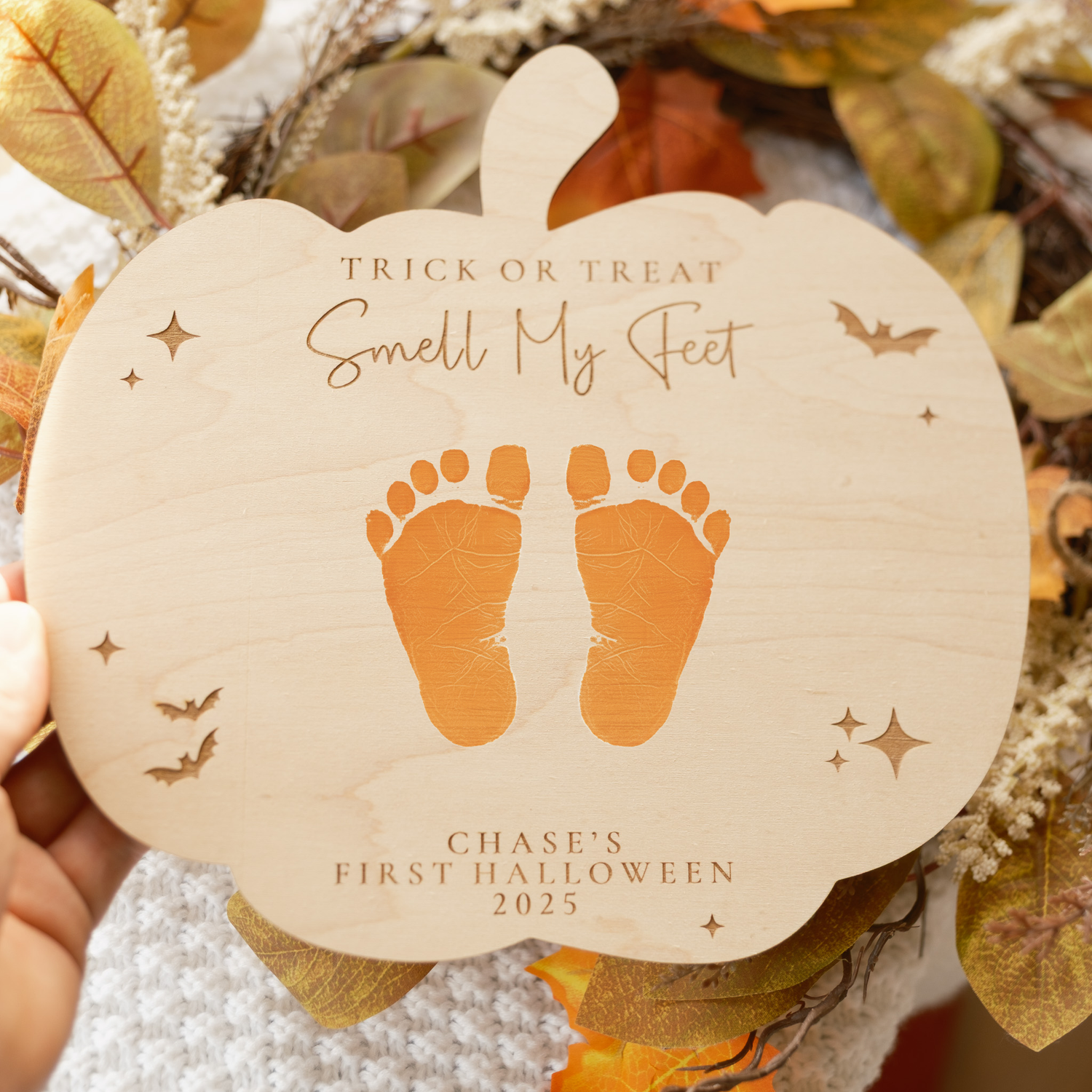 trick or treat smell my feet decorative halloween keepsake photo prop
