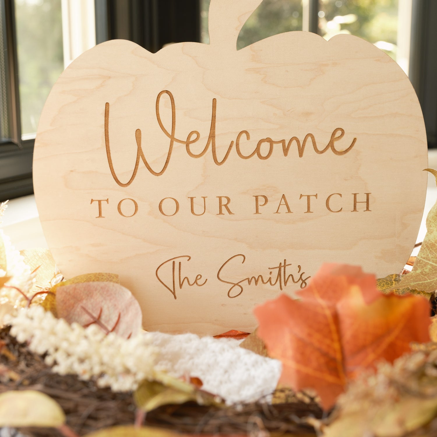 Personalised Wooden Pumpkin Sign
