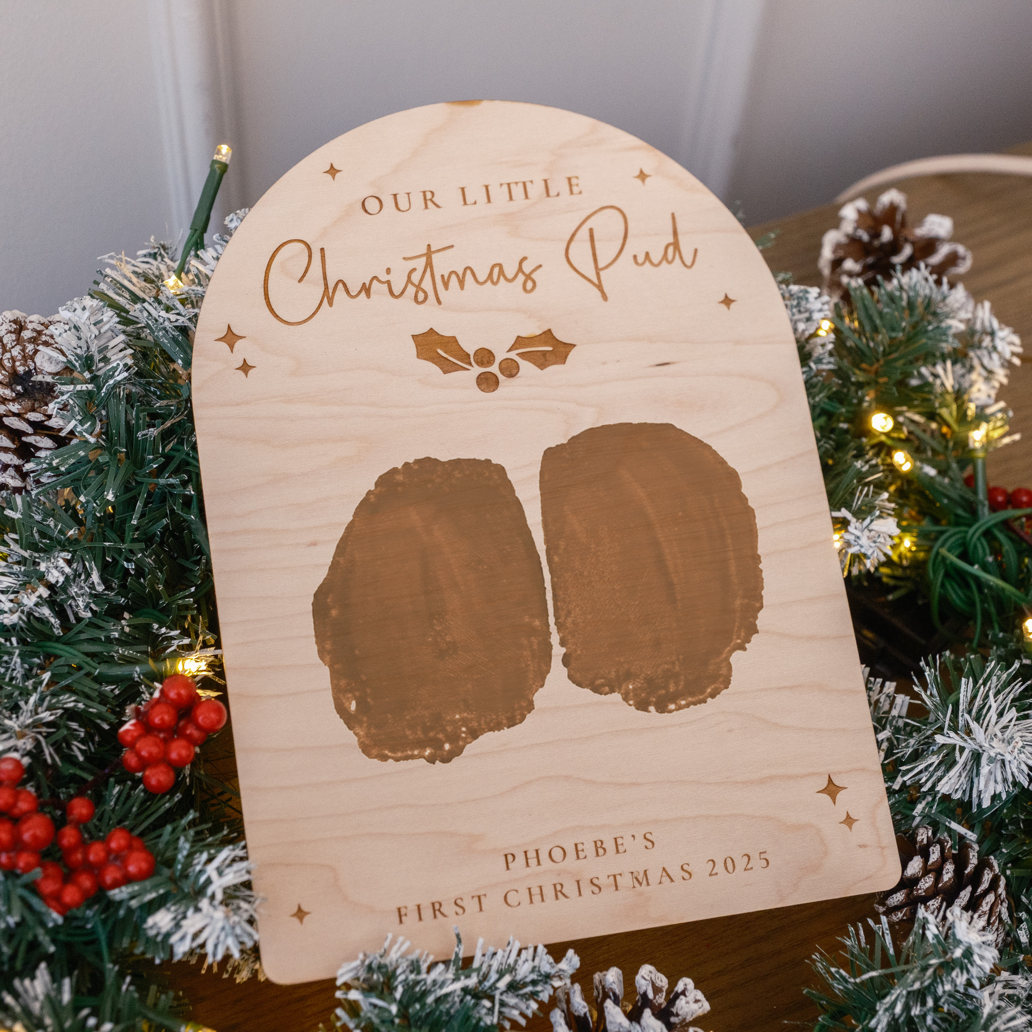 Babies First Christmas Bum Print Plaque