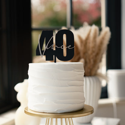 Personalised age cake topper