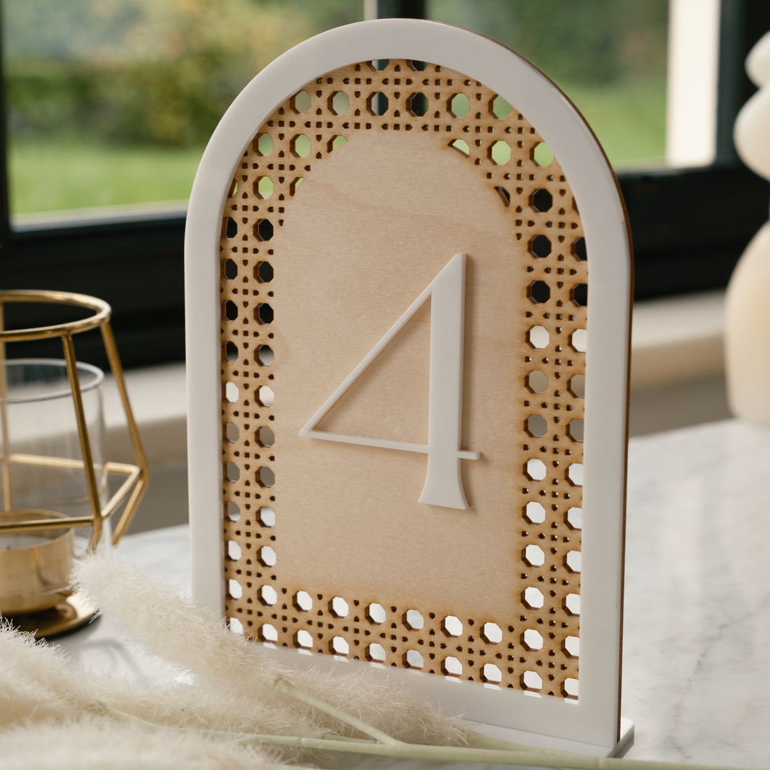 rattan wedding table numbers