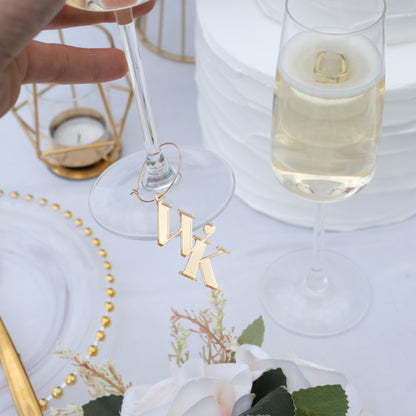 Personalised Wedding wine glass charms