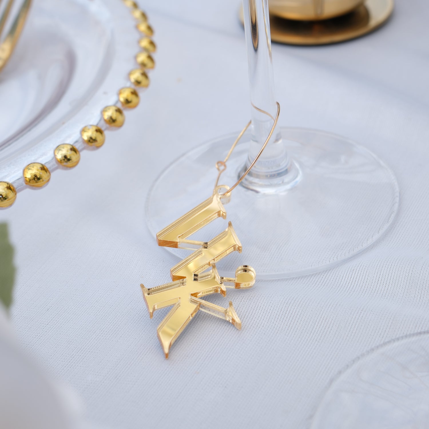 Wedding Initials wine glass favours
