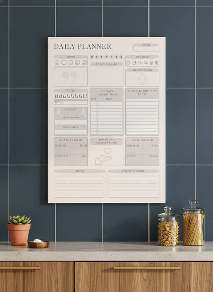 Daily Wall Planner &amp; Habit Tracker – Dry Erase Visual Planner