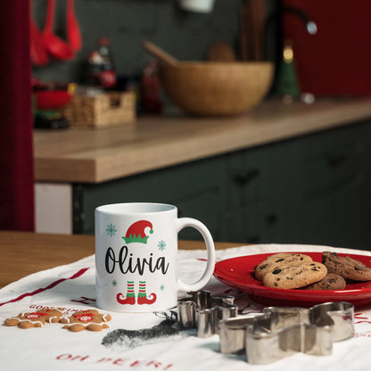 Personalised Kids Elf Christmas mug