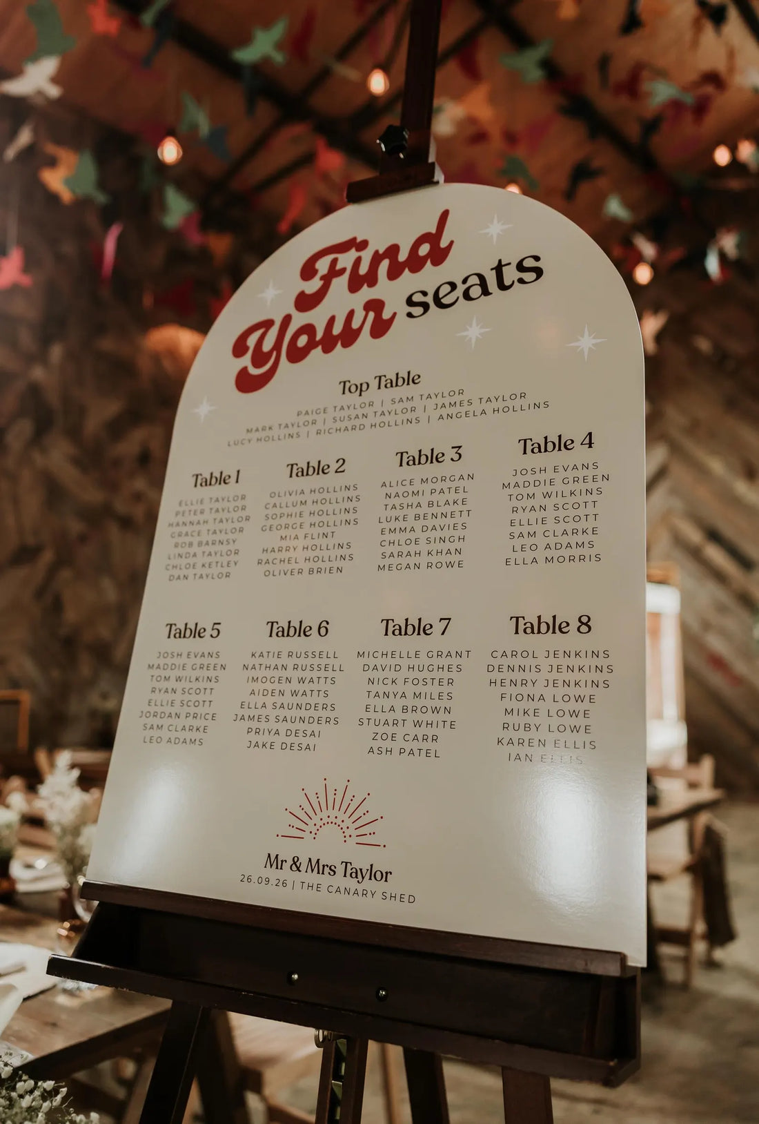 Find your seat wedding sign