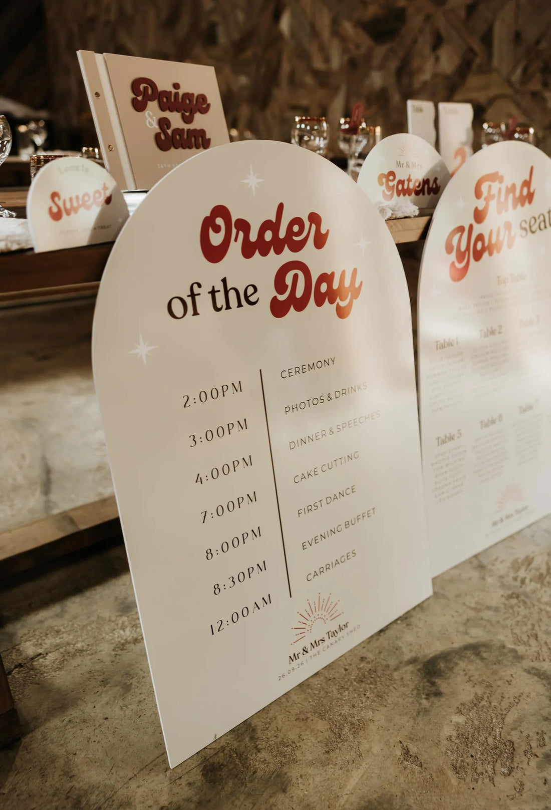 Western Wedding Order of the Day Sign