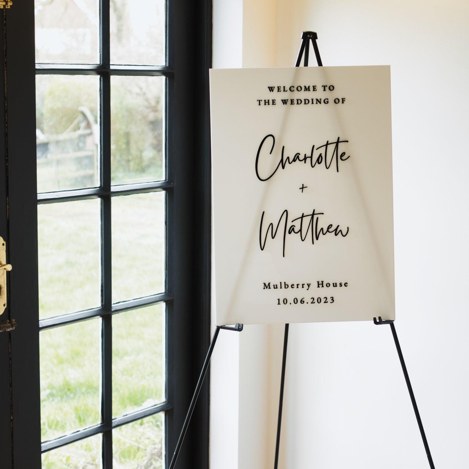 Clear Acrylic Custom Wedding Welcome Sign | The Charlotte