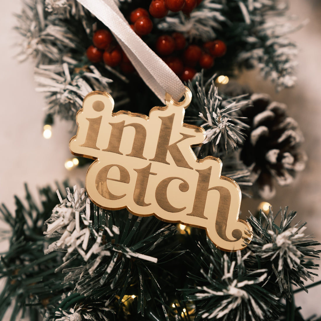 bauble corporate logo branded christmas decor