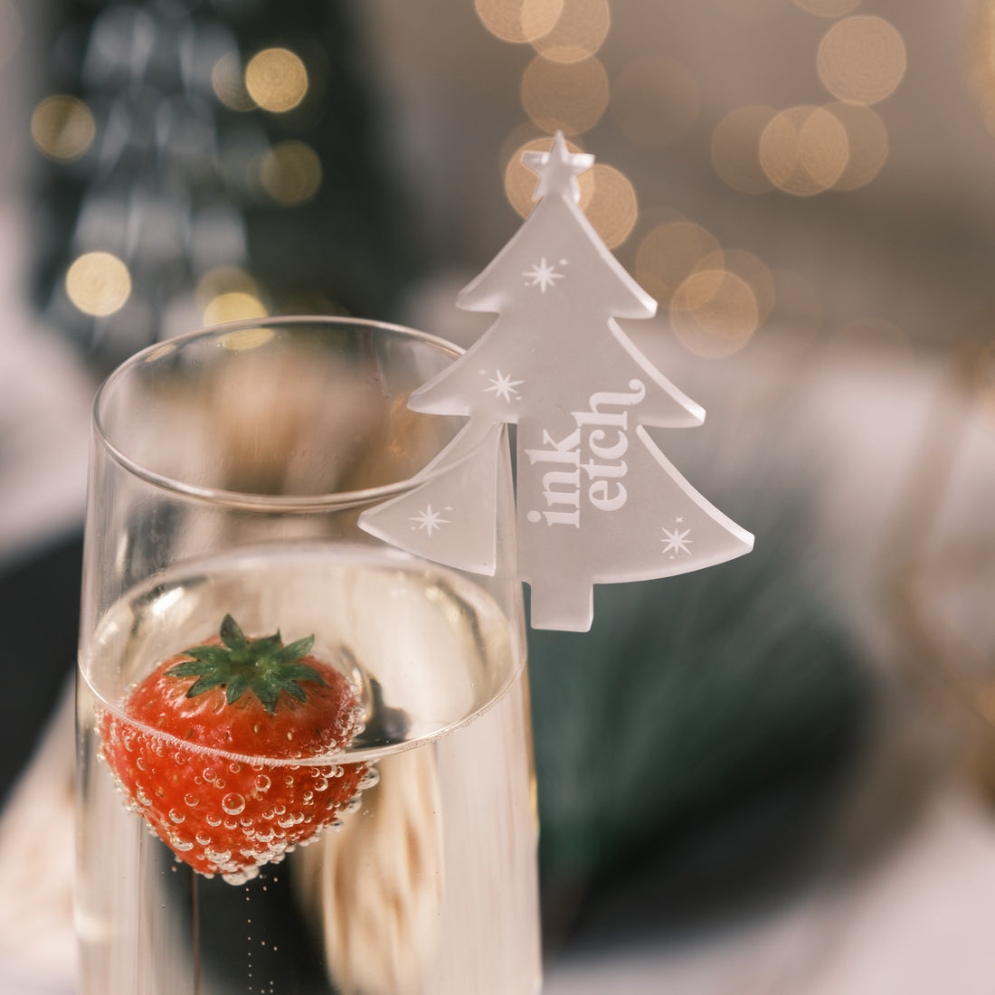 branded merch christmas tree drink tags