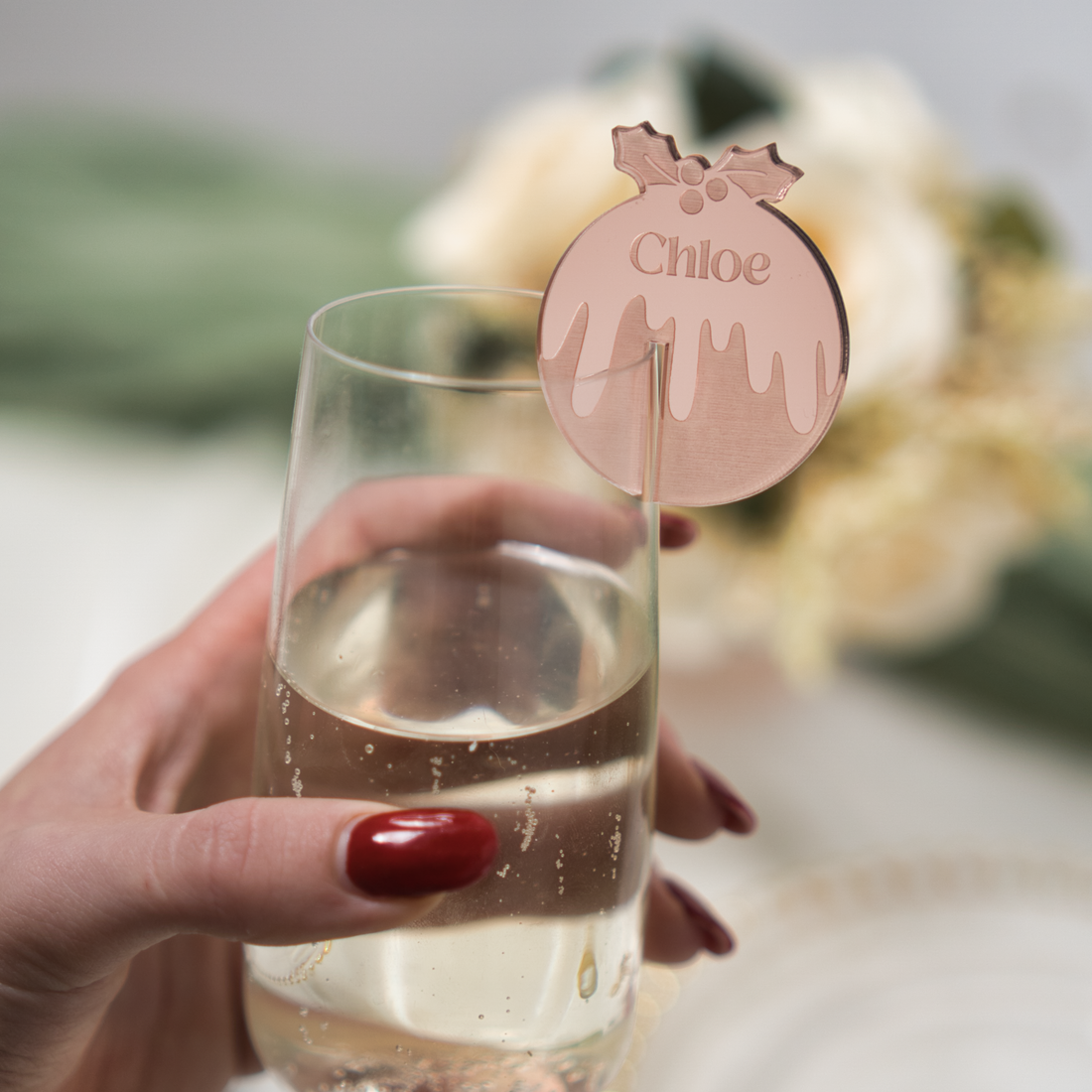 Personalised Christmas Pudding Drink Tag