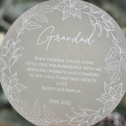 Christmas memorial ornament