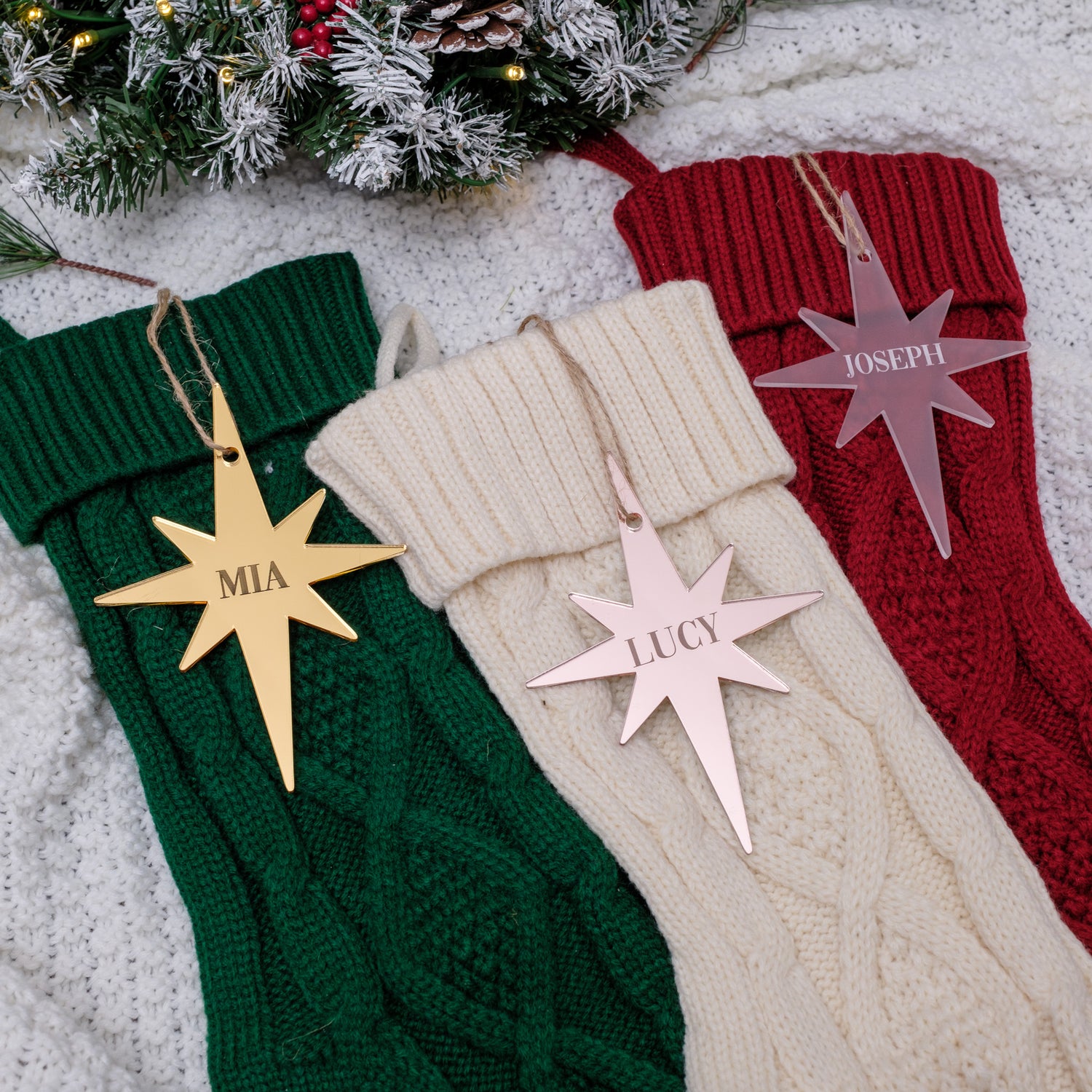 Personalized knitted stockings