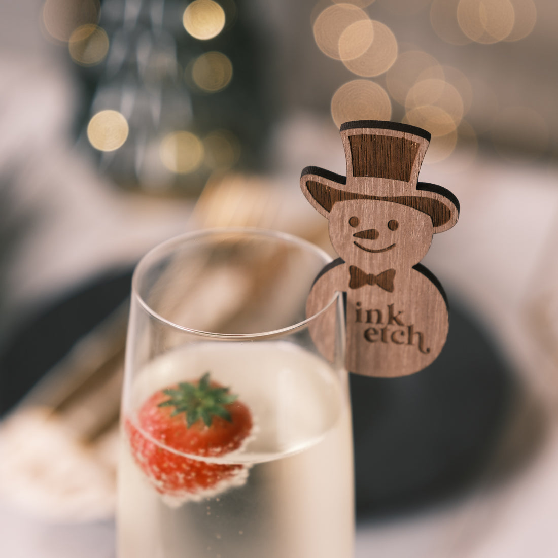christmas snowman drink toppers