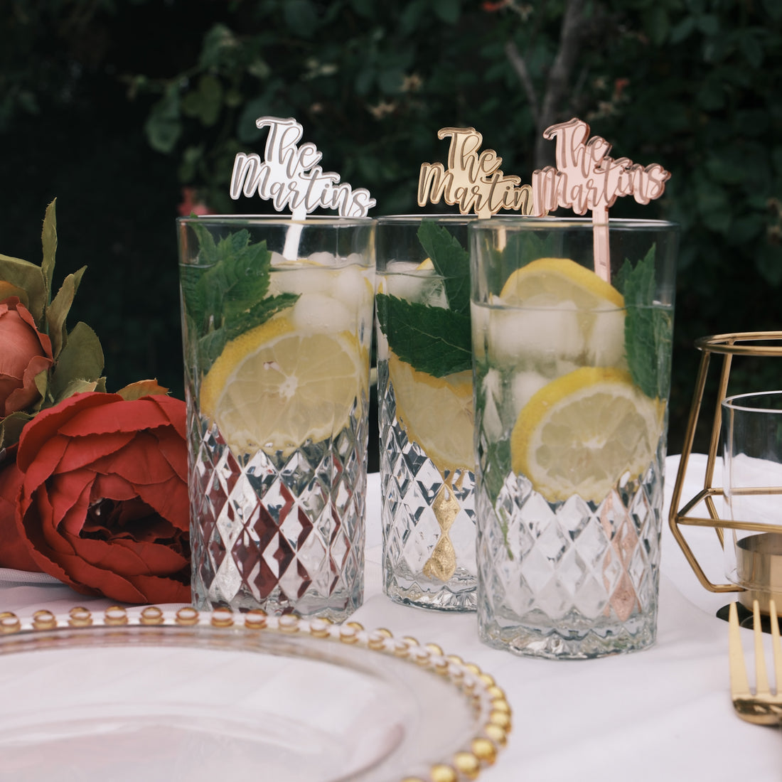 Wedding cocktail stirrers