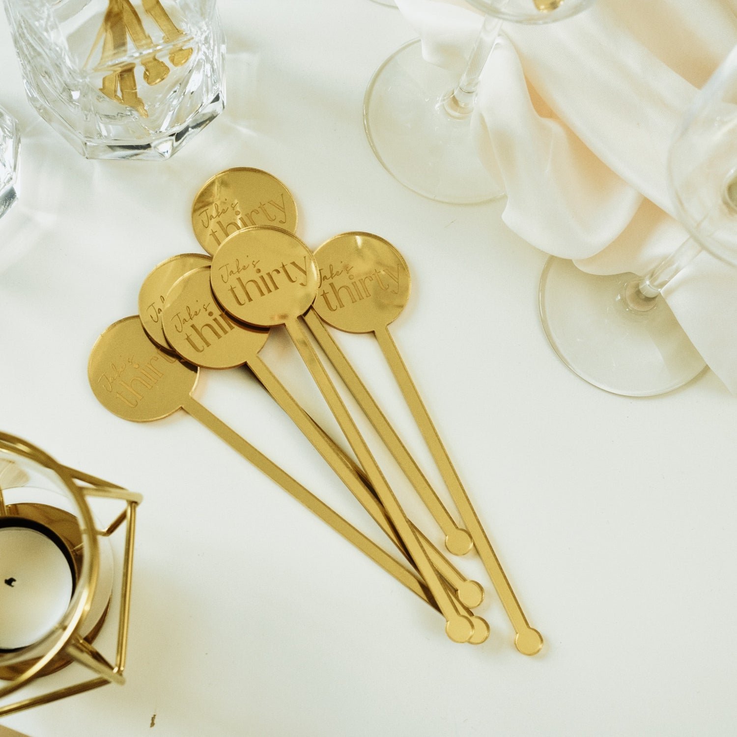Personalised Birthday Party Cocktail Stirrers