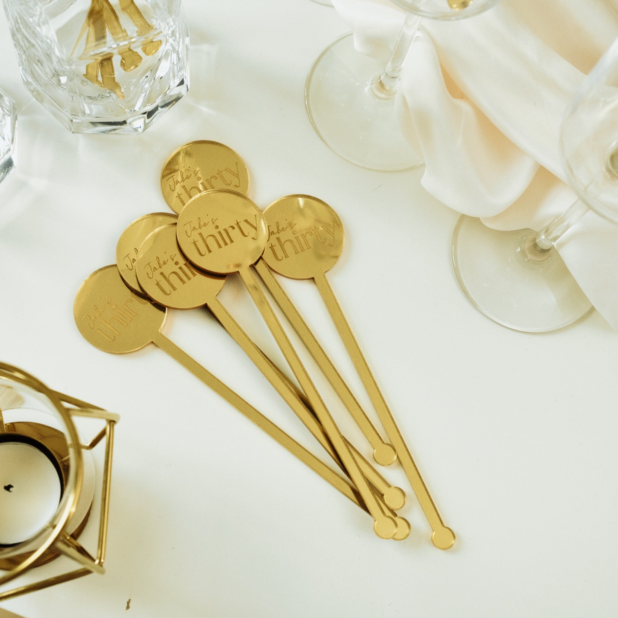 Personalised Birthday Party Cocktail Stirrers