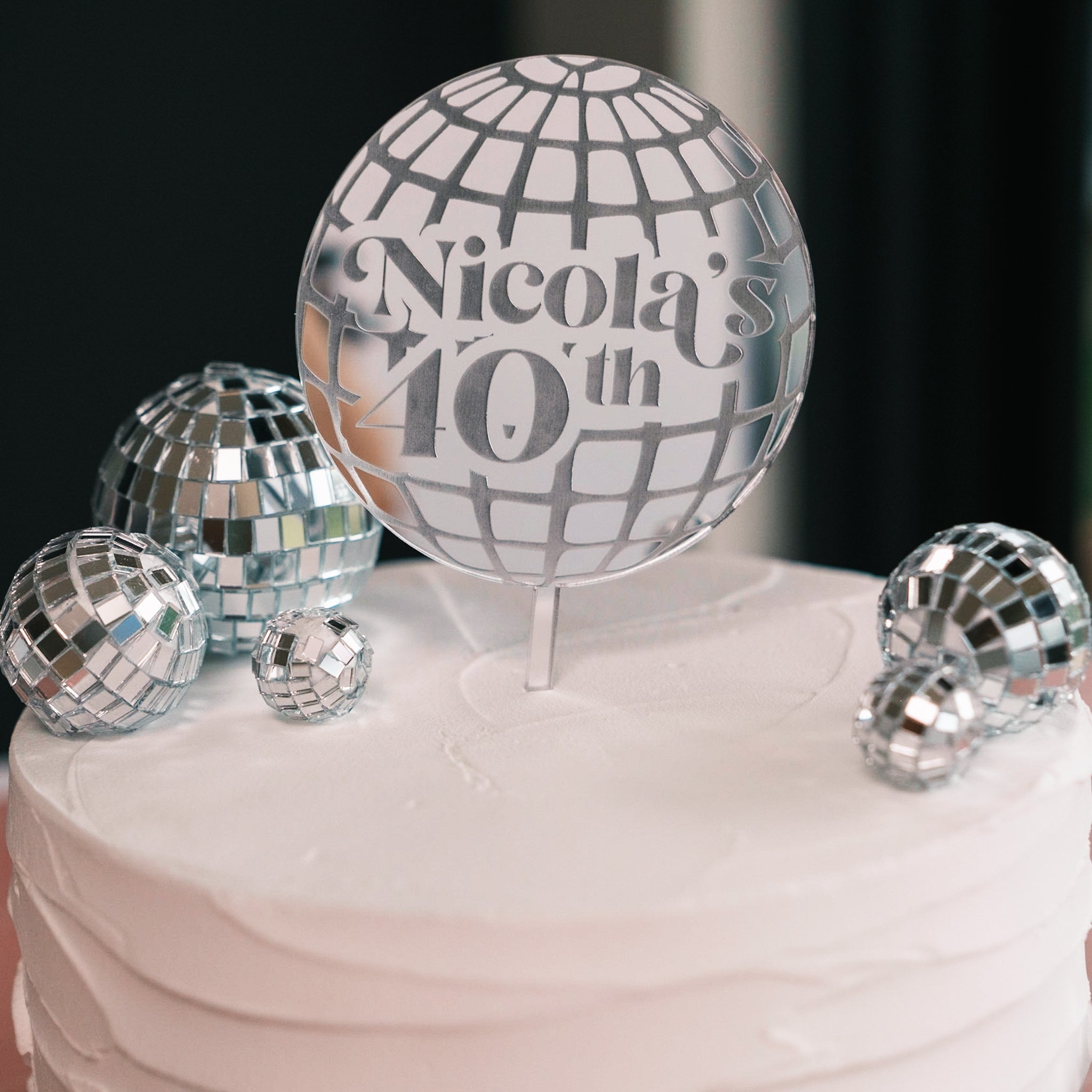 Personalised disco ball topper
