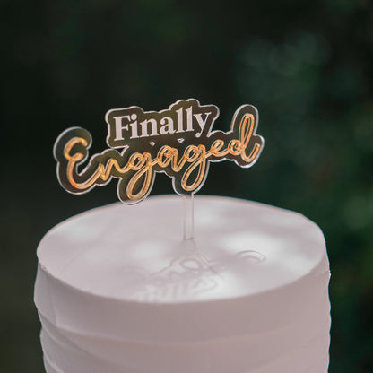 Engaged cake topper