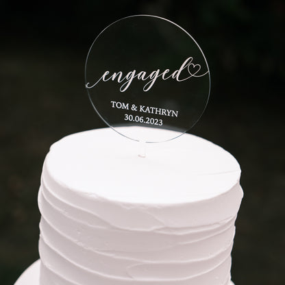 Personalised engaged cake topper