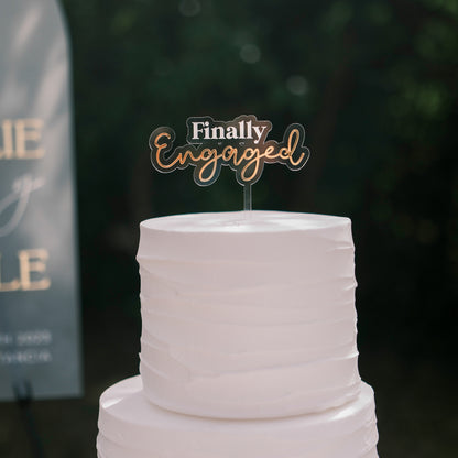 Engagement cake topper