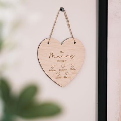 Personalised Heart Gift for mum Sign