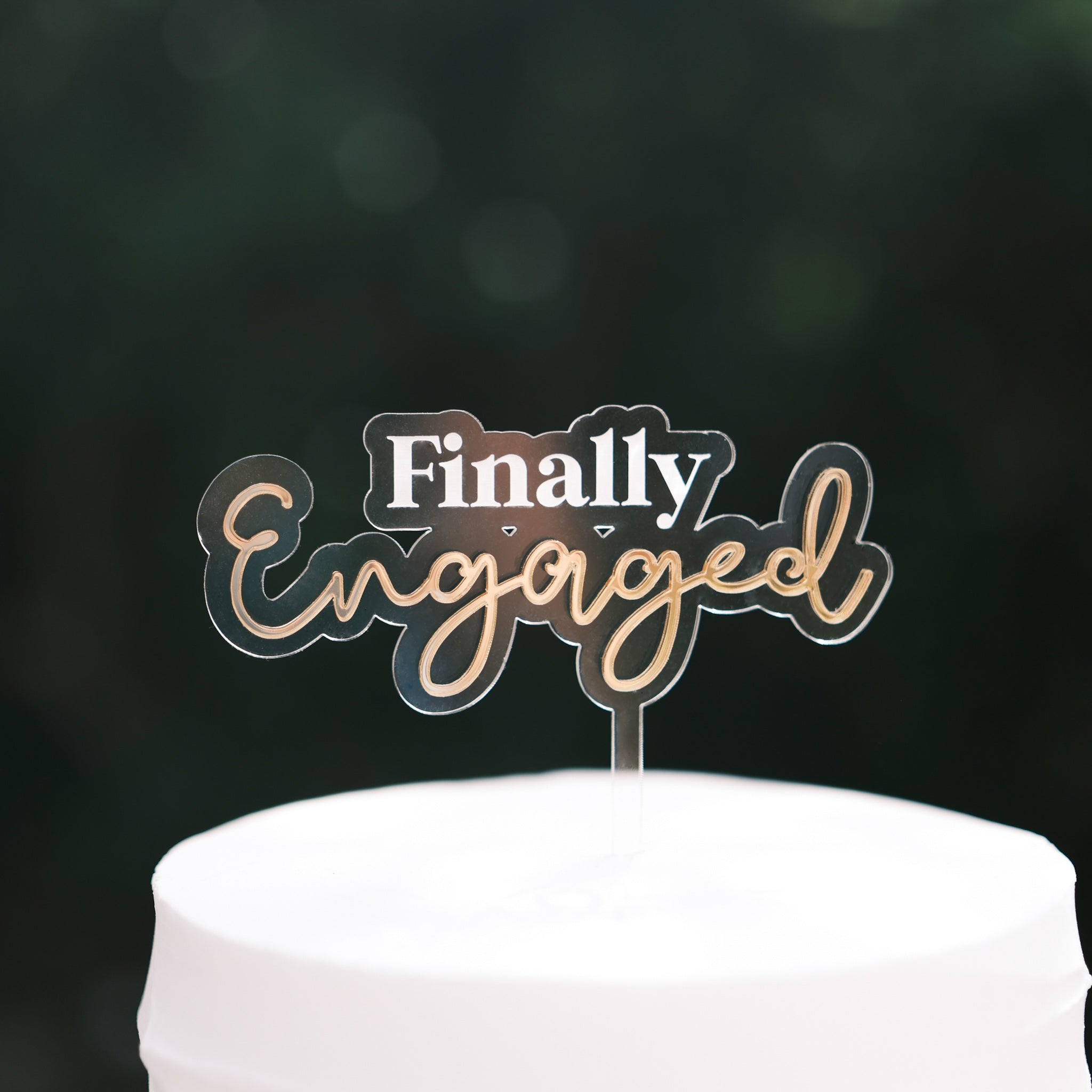 Finally engaged cake topper