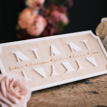 Personalised Nan Gift Sign