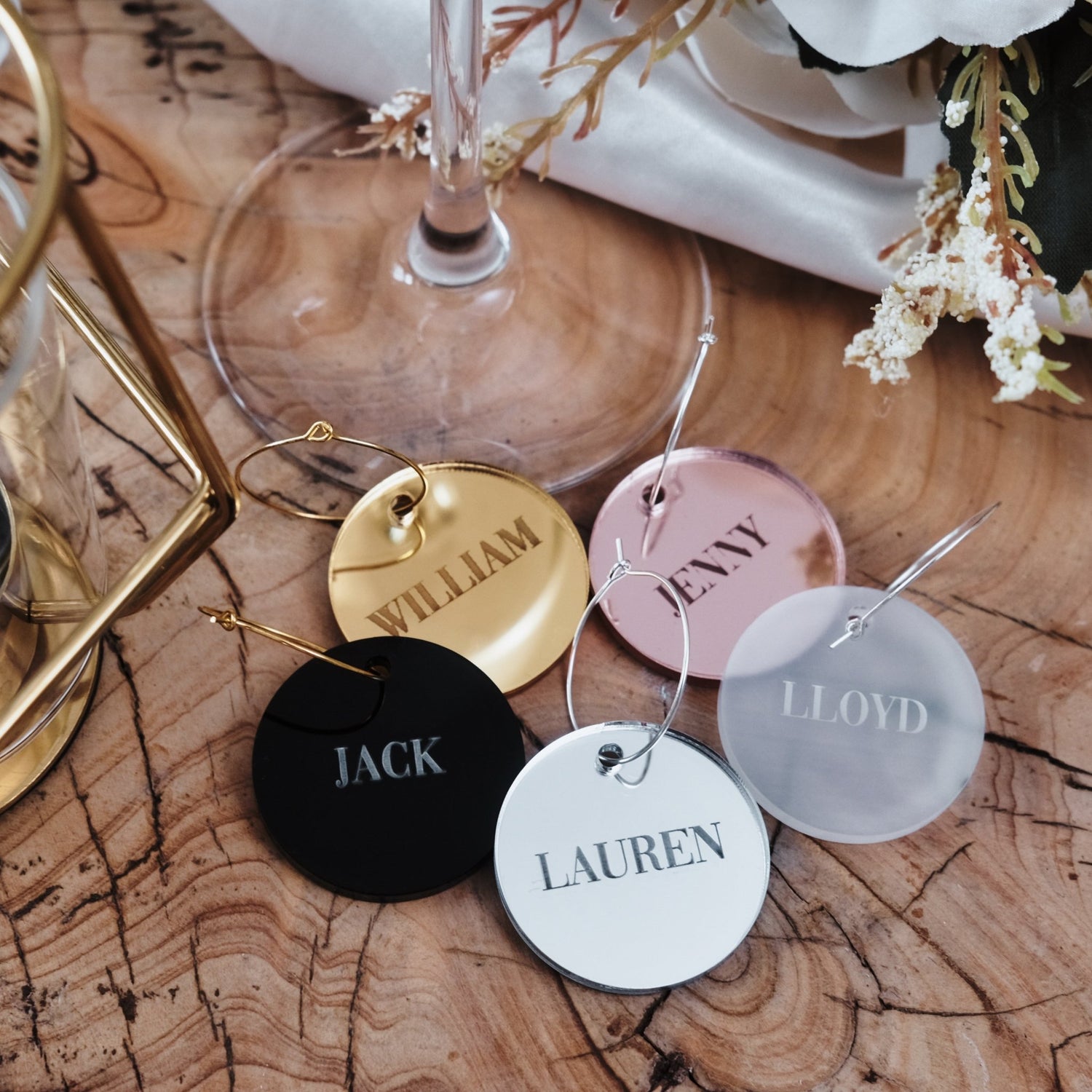 Wine Glass name charm