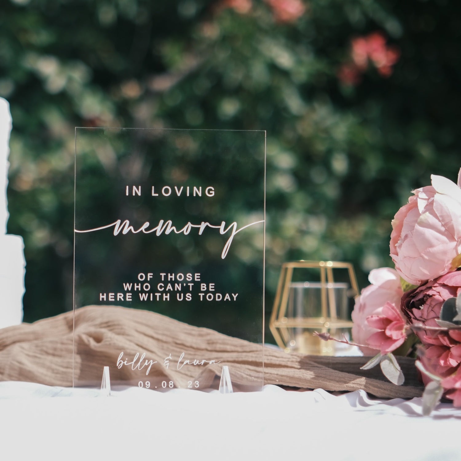In Loving Memory Wedding Sign With Stands by Inketch – inketch