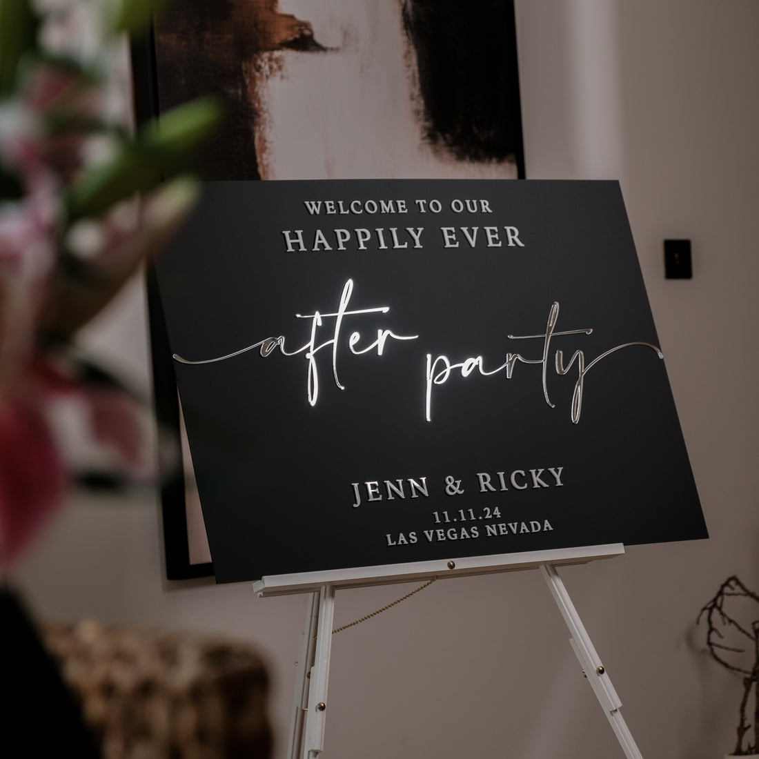 luxury wedding reception signage