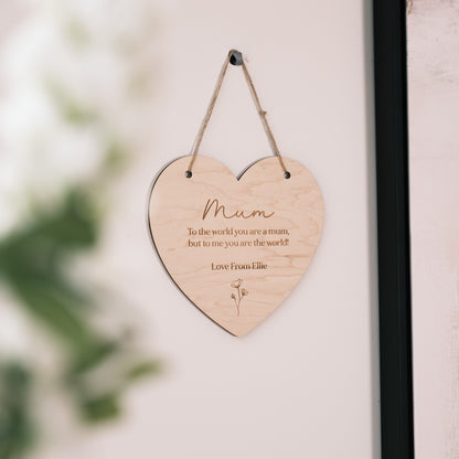 Personalised Heart Gift for Mum Sign