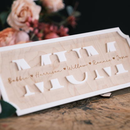 Personalised Mum Gift Sign