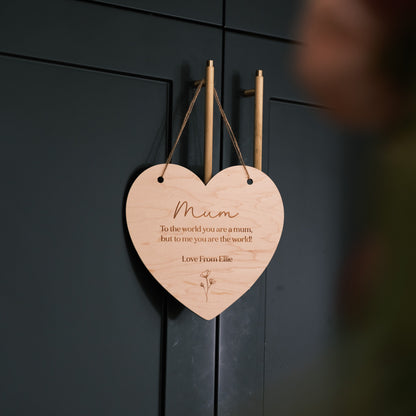 Personalised Heart Gift for Mum Sign