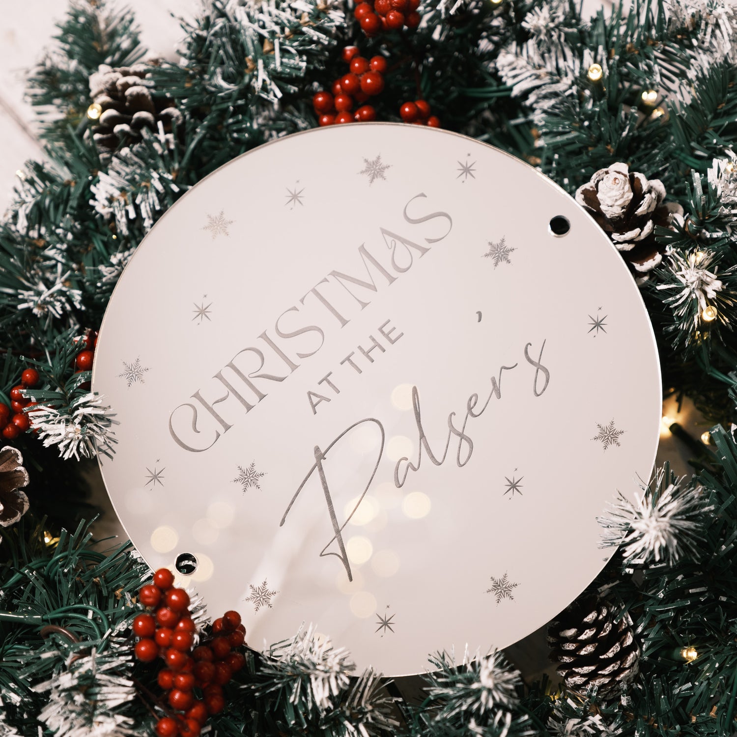 personalised christmas wreath family name decoration