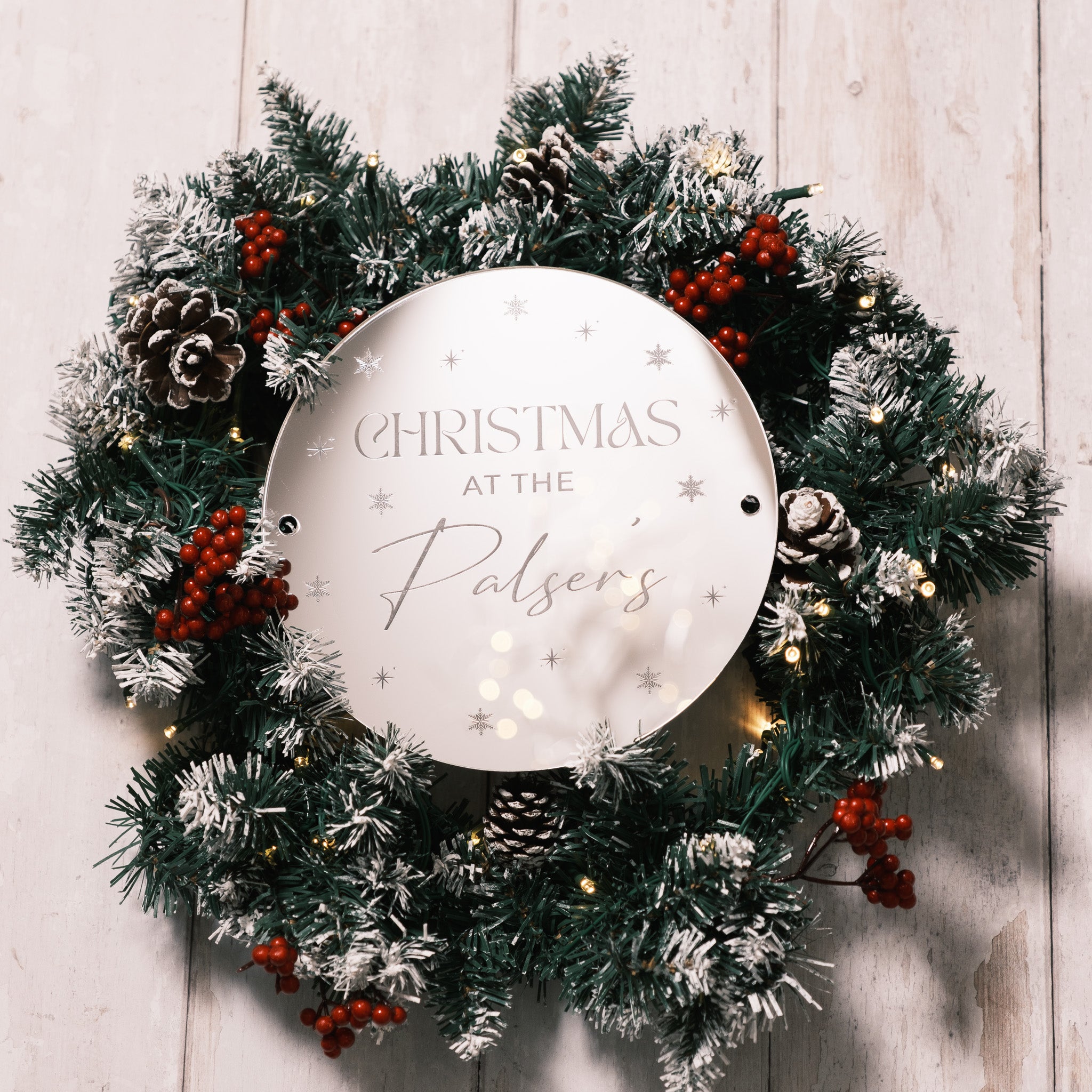 personalised family christmas wreath