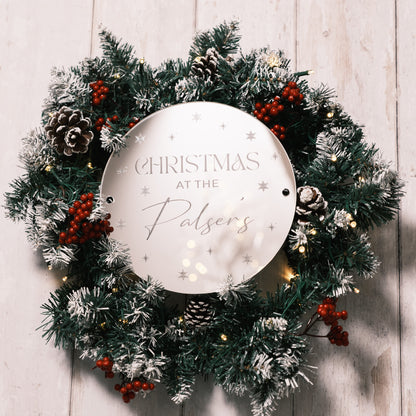 personalised family christmas wreath