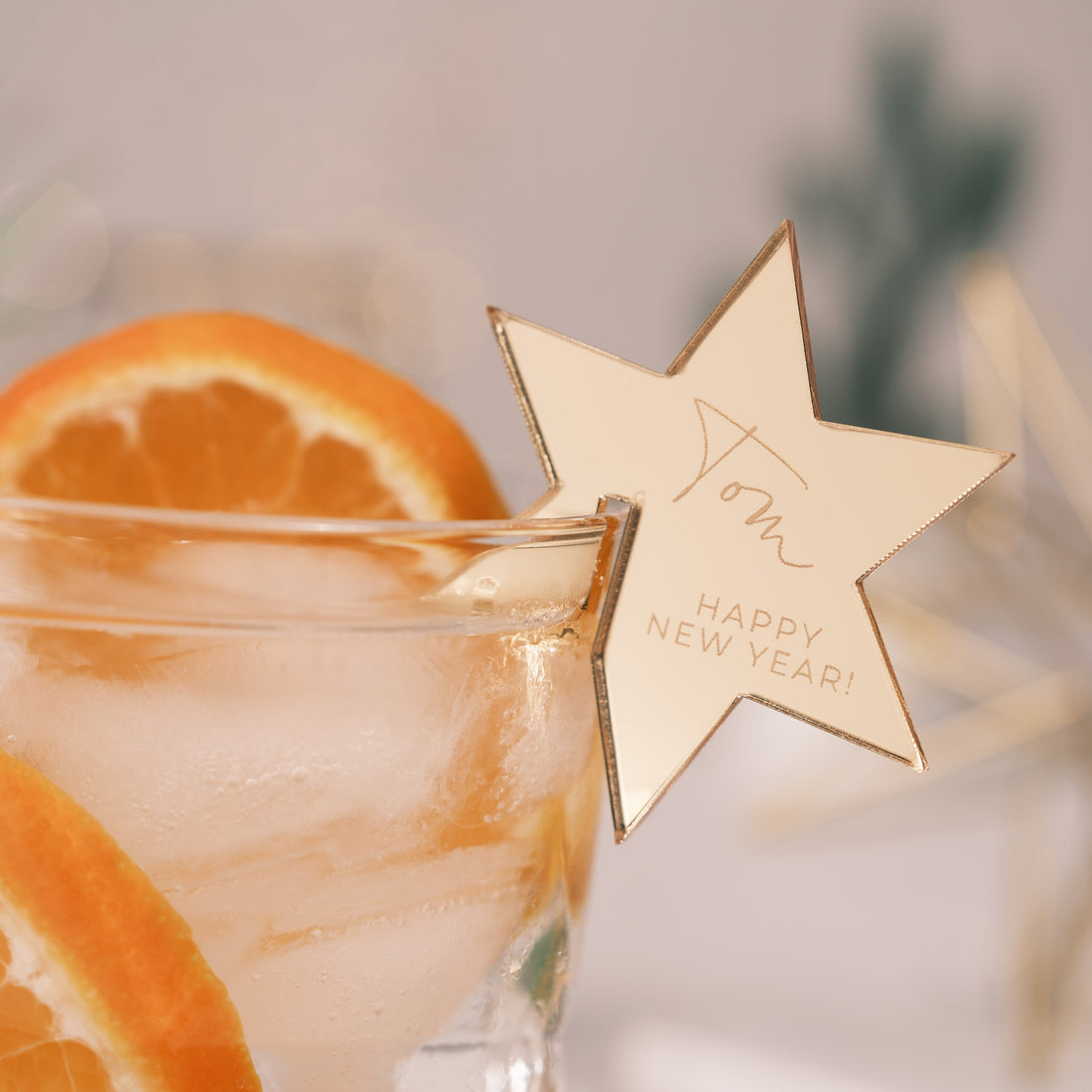 Personalised new year drink tags