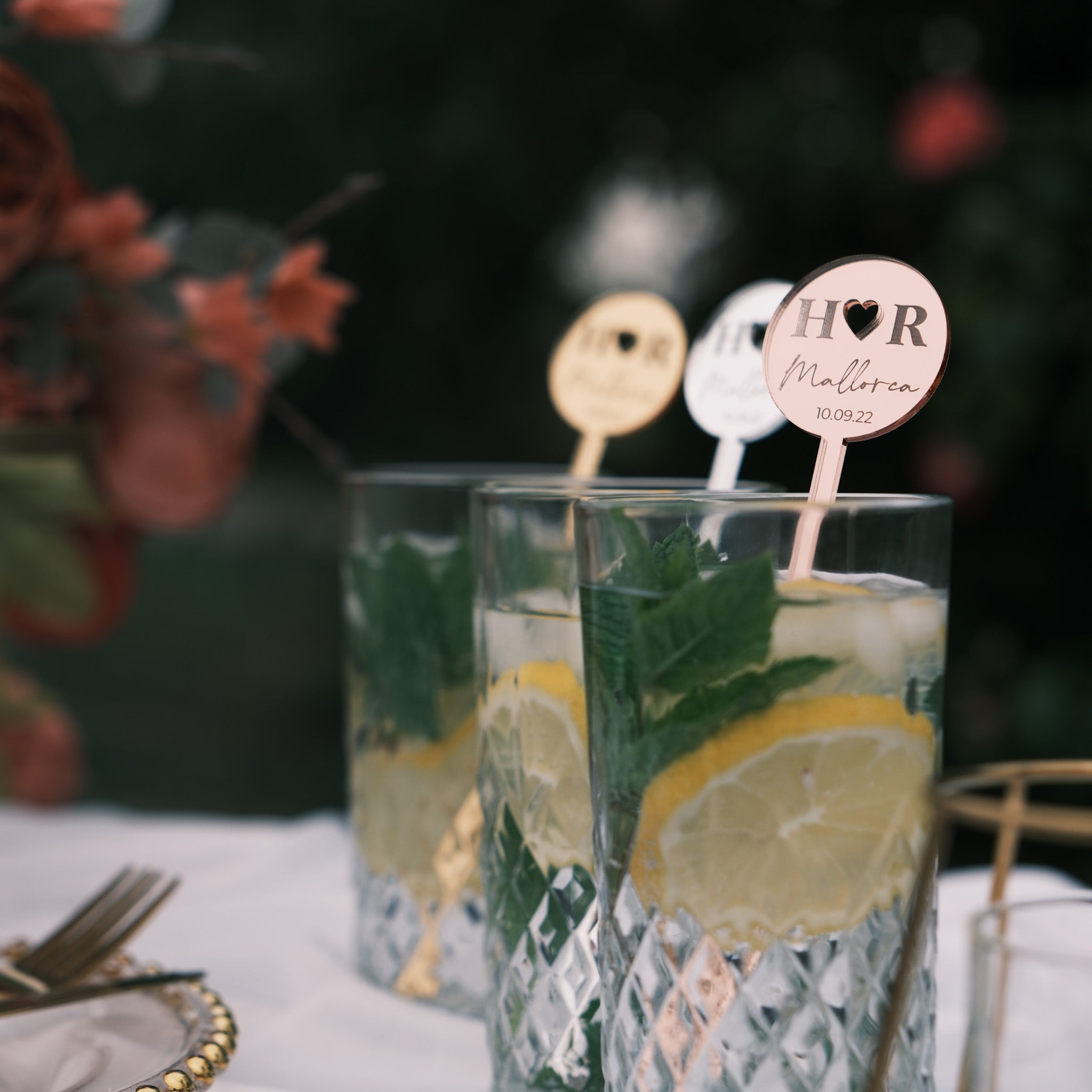 Personalised event cocktail stirrers