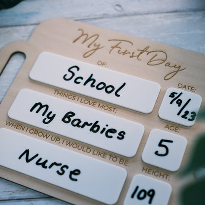 Personalised 1st day of school sign