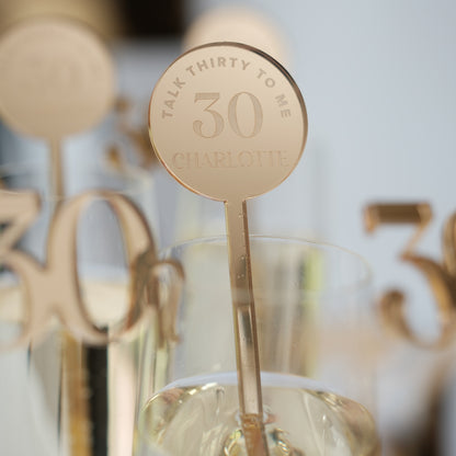 Birthday party cocktail stirrer