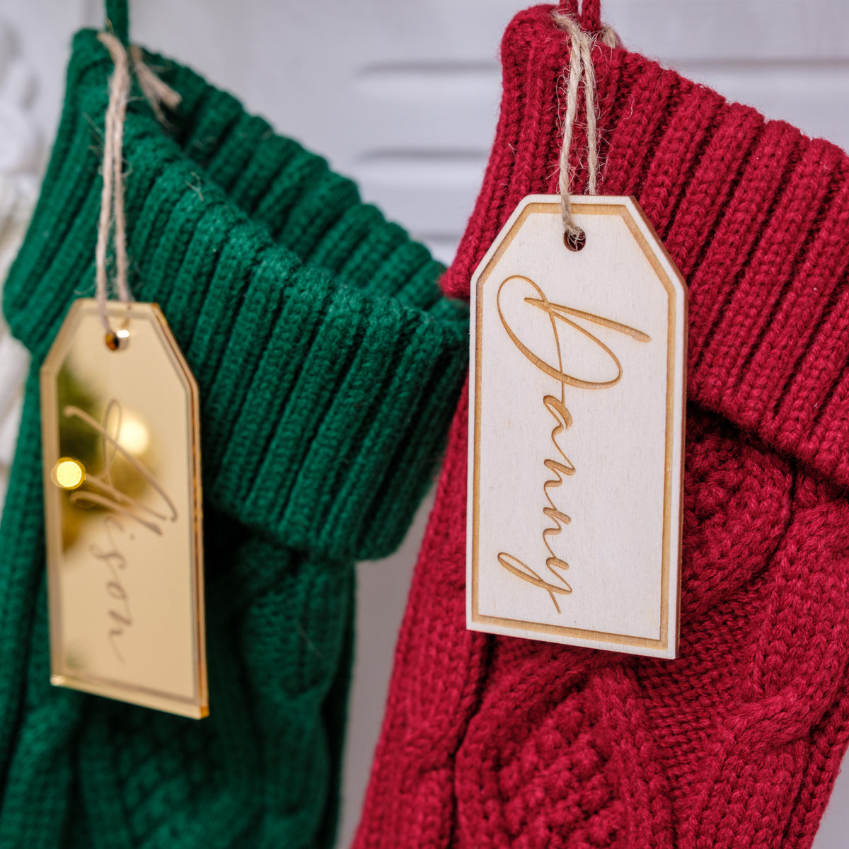 Knitted Stockings with Name Tags by Inketch – inketch