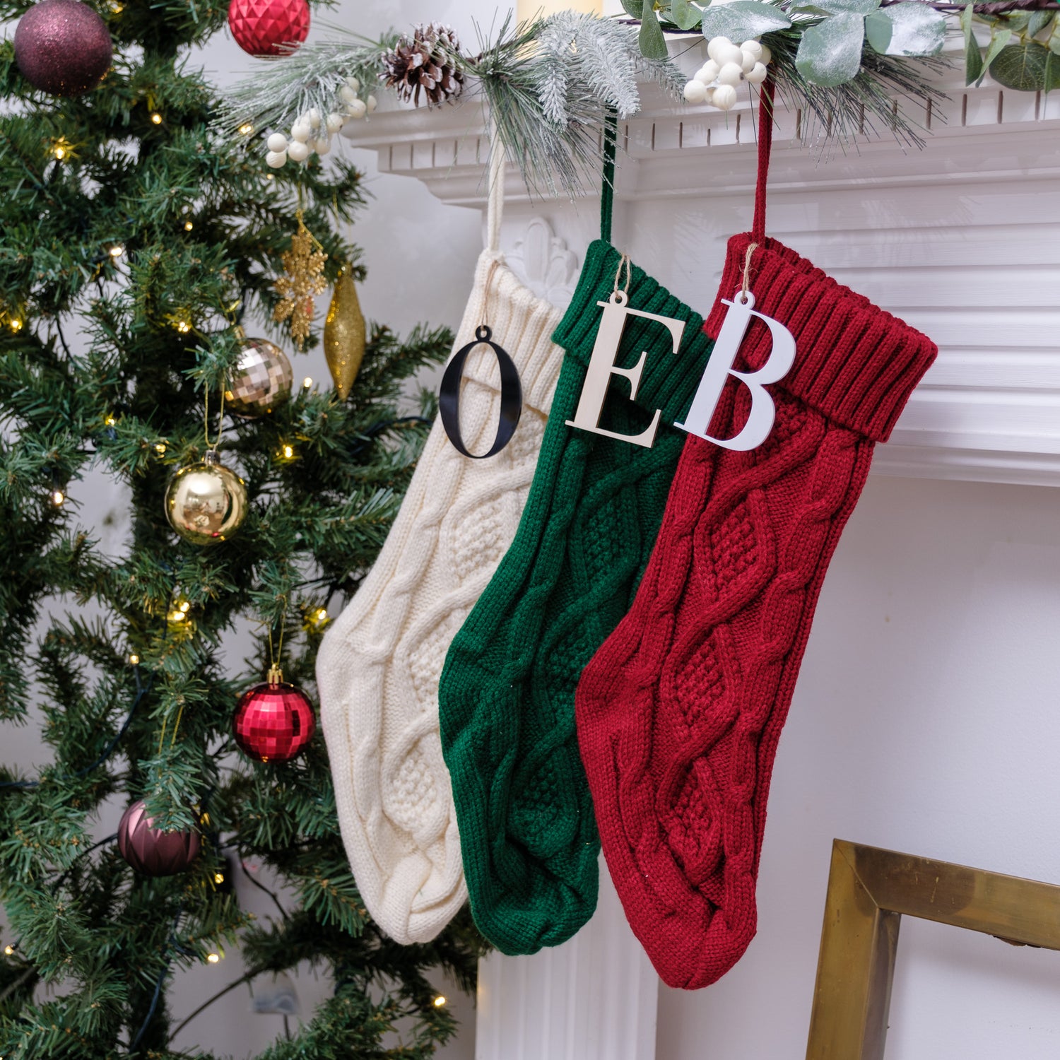 Family stockings decor