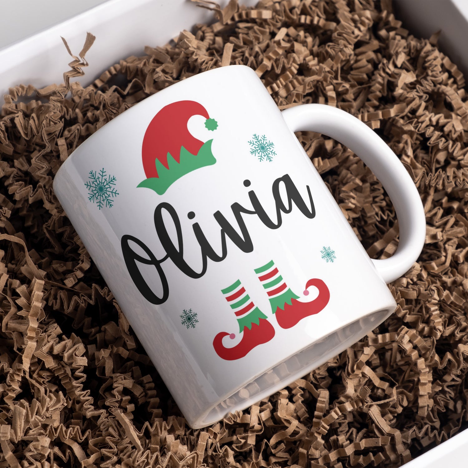 Personalised Elf Christmas mug