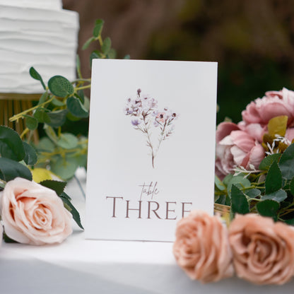 Floral table numbers