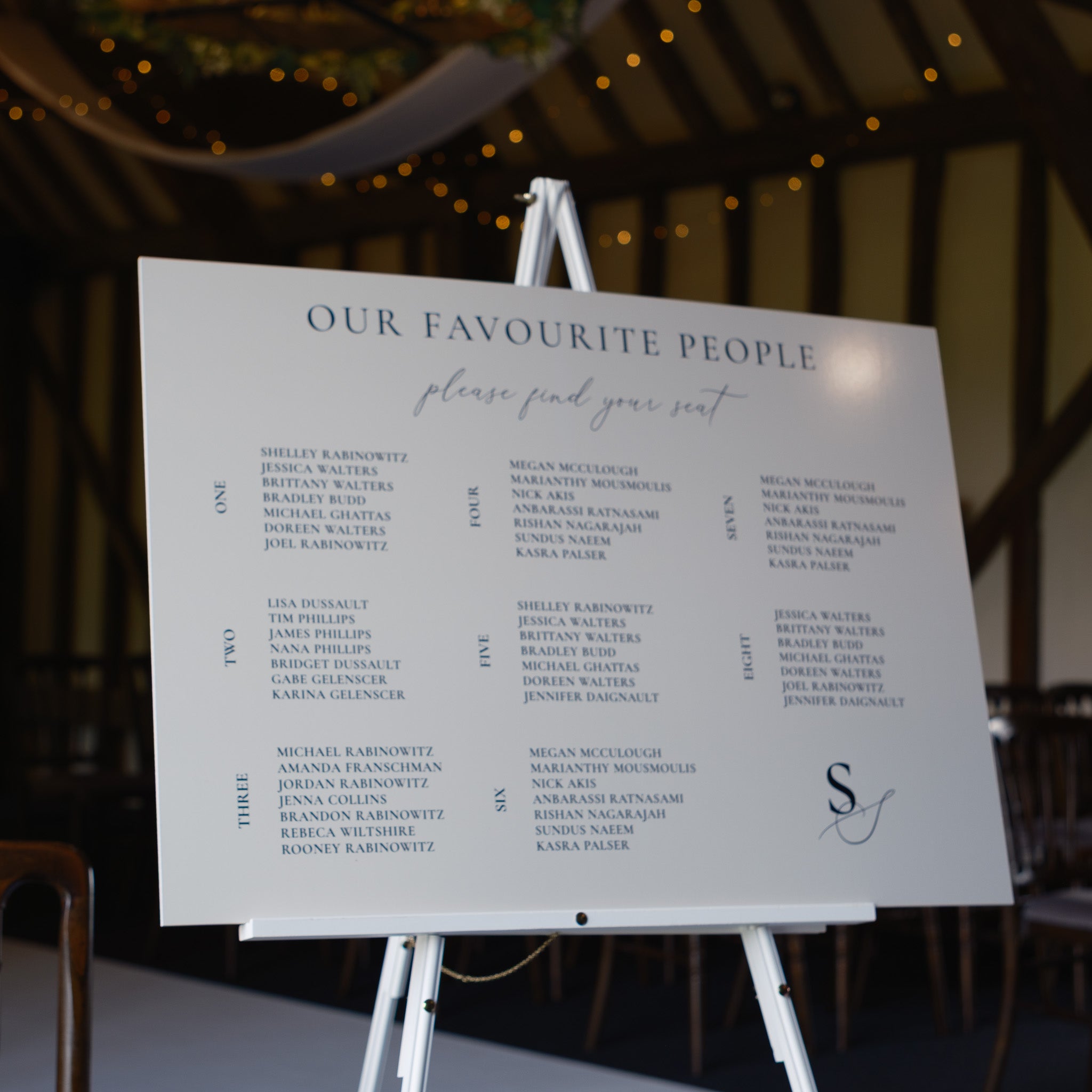 monochrome wedding signage
