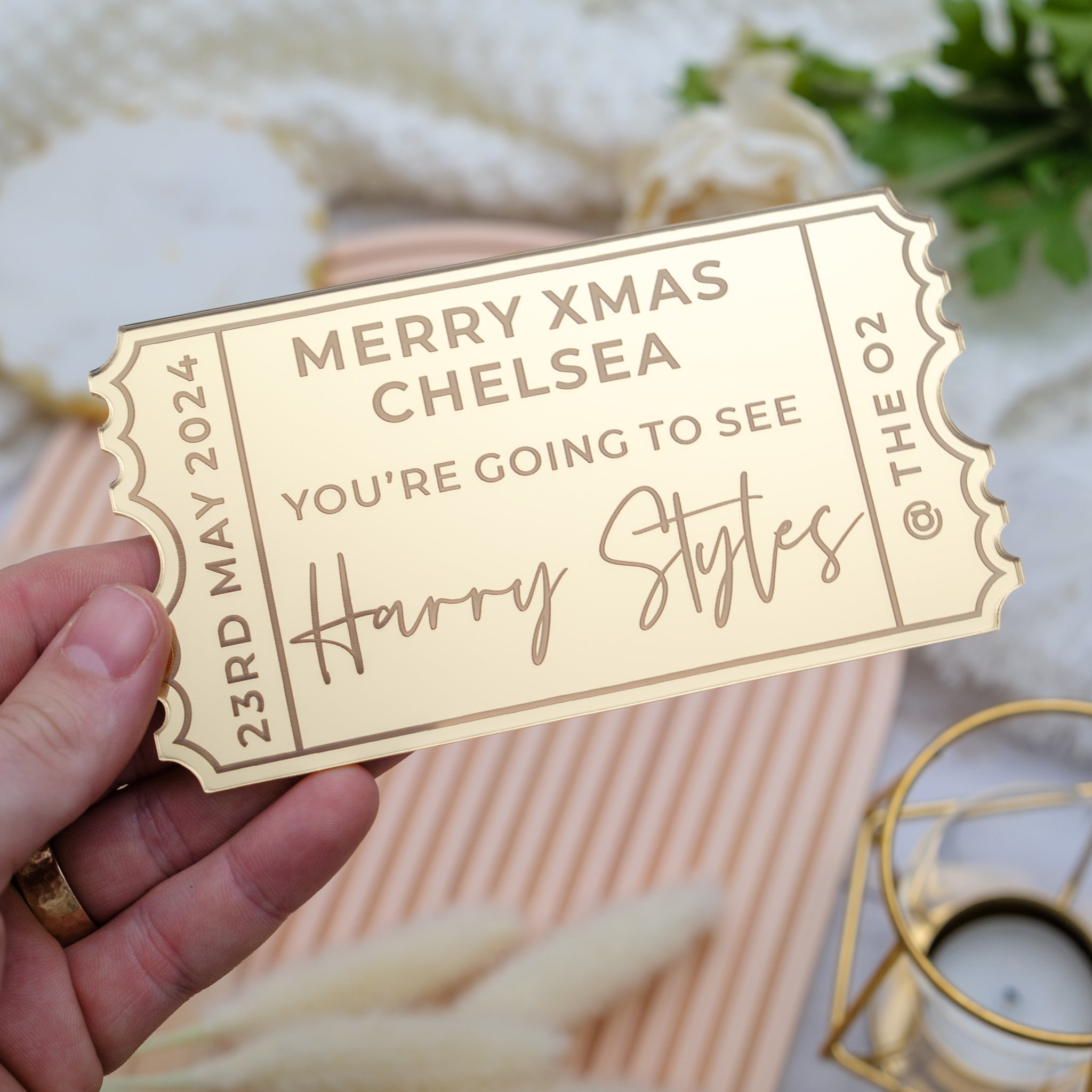Personalised Acrylic Gift Ticket by Inketch – inketch