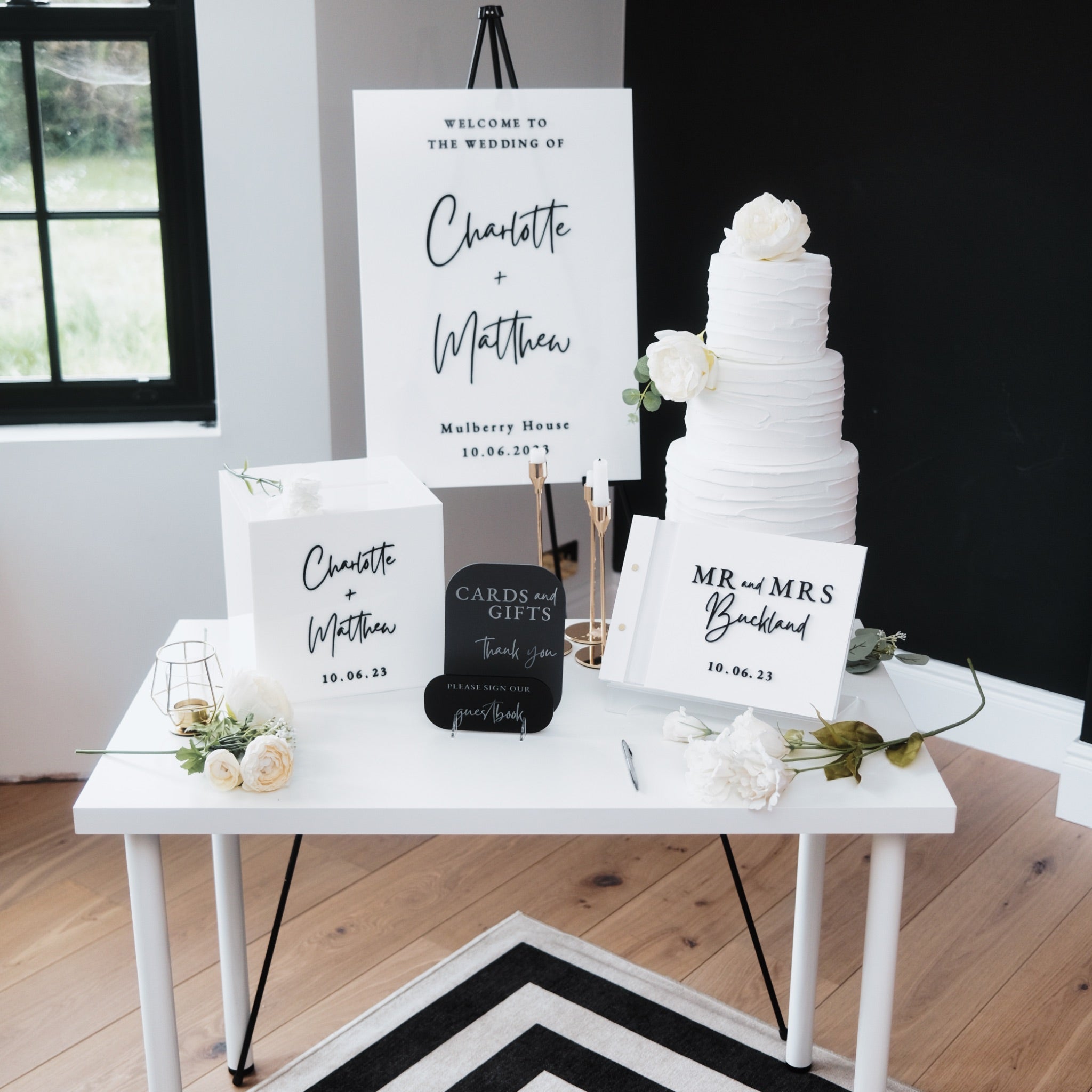 Wedding card box and sign