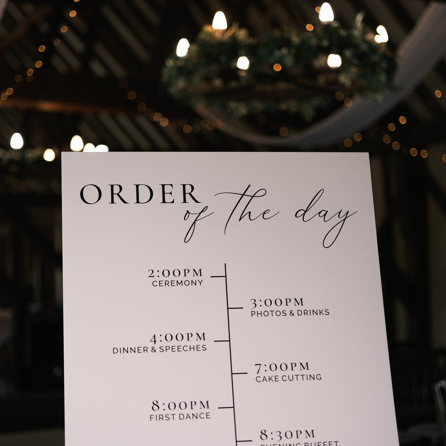 wedding itinery